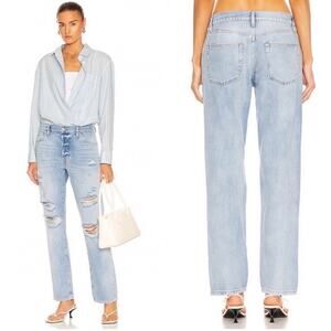 Frame Le Slouch Natoma Distressed Light Wash Jeans Size 25